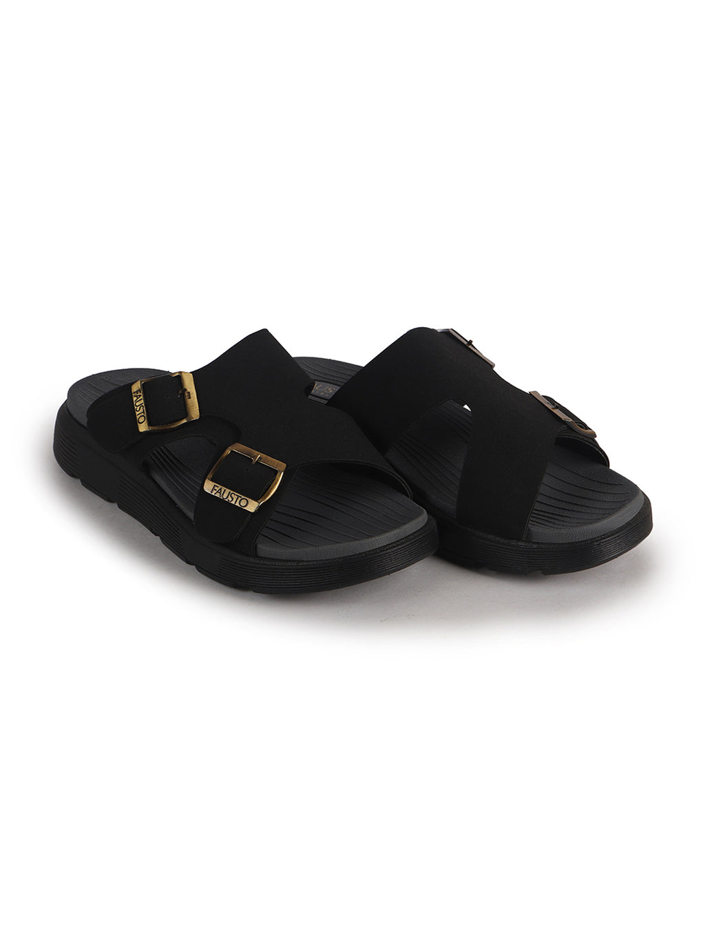 contoured footbed sliders