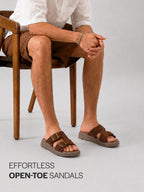 dual strap casual sliders
