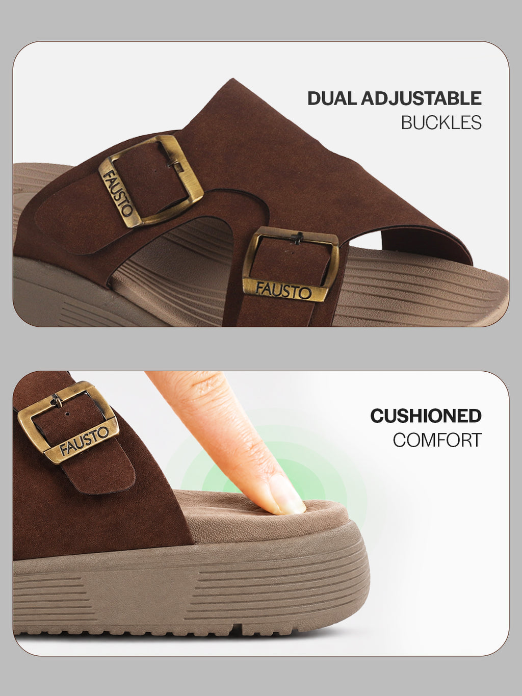 dual strap casual sliders