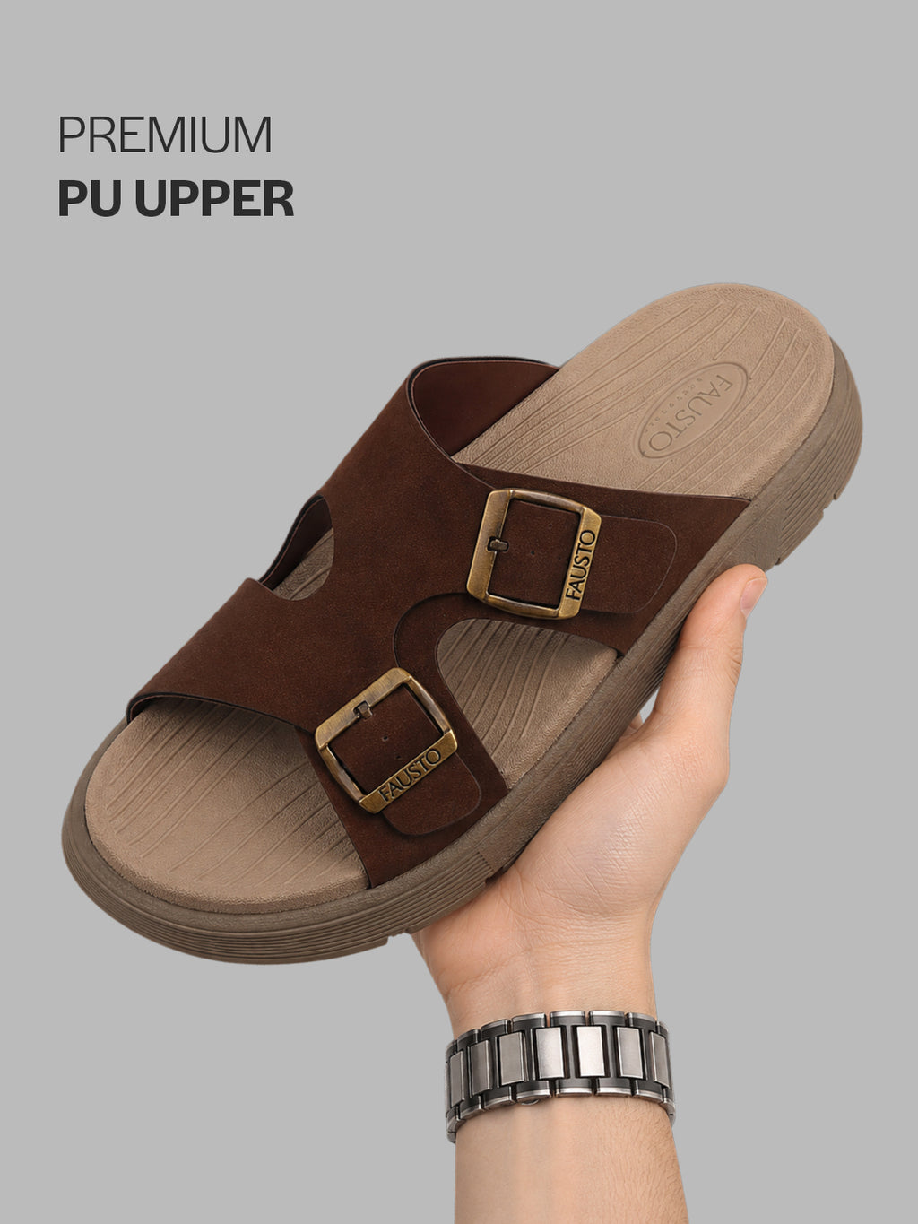 dual strap casual sliders