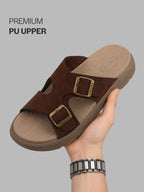 dual strap casual sliders