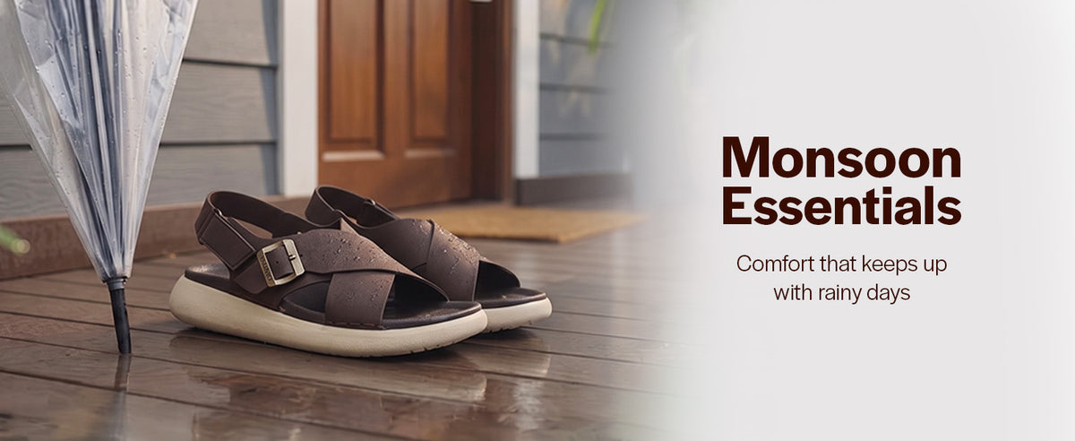 Men Blue Open Toe Water Resistant Slingback Strap Sandal with Anti Skid EVA Sole|Slip On Beach Slippers with Flexible EVA Pad Insole|Monsoon, Travel, Outdoor