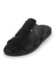 Men Black Multi Strap Closed Toe Breathable Slip On Slippers with Soft Cushioned Footbed for All Day Comfort | Indoor, Travel, Walking Sliders with Slip Resistant Sole