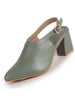 Women Green Pointed Toe Block Heel Adjustable Backstrap Shoe Style Sandals|Soft Padded Insole|Semi Formal Outfit Sandals