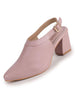 Women Pink Pointed Toe Block Heel Adjustable Backstrap Shoe Style Sandals|Soft Padded Insole|Semi Formal Outfit Sandals