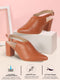 Women Tan Pointed Toe Block Heel Adjustable Backstrap Shoe Style Sandals|Soft Padded Insole|Semi Formal Outfit Sandals