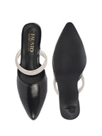 black ankle strap block heels