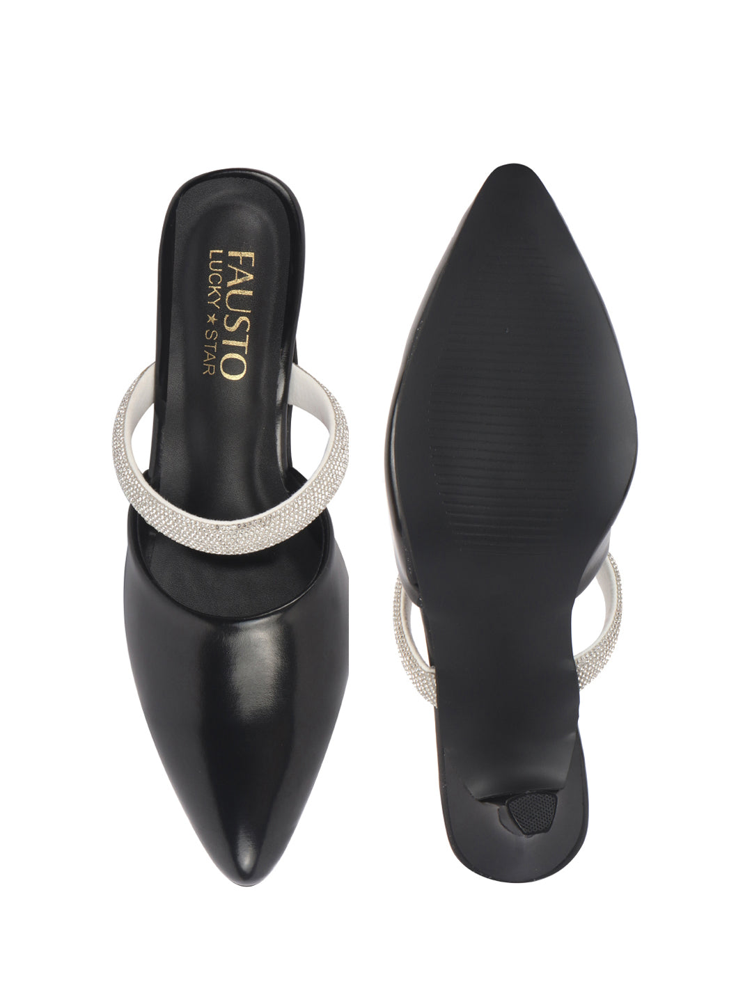 black ankle strap block heels