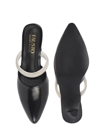 black ankle strap block heels