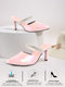 Women Pink Pointed Toe Stiletto Heel Rhinestone Strap Party Shoe Style Sandals | Soft Padded Insole | Western Dress Slip On
