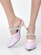 Women Pink Pointed Toe Stiletto Heel Rhinestone Strap Party Shoe Style Sandals | Soft Padded Insole | Western Dress Slip On