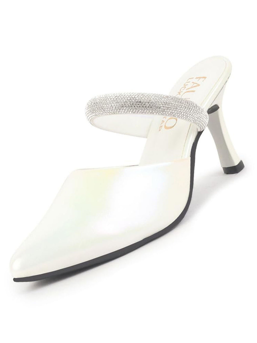 Women Silver Pointed Toe Stiletto Heel Rhinestone Strap Party Shoe Style Sandals | Soft Padded Insole | Western Dress Slip On