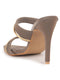 Women Grey Transparent Stiletto Heels Party Sandals with Gold Chain Detail | Glam Slip-On Open Toe Dress 4.5 Inch High Heel Sandal for Wedding, Special Ocassion