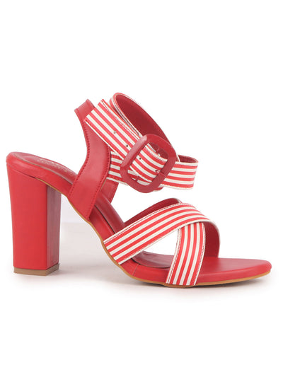 black ankle strap block heels