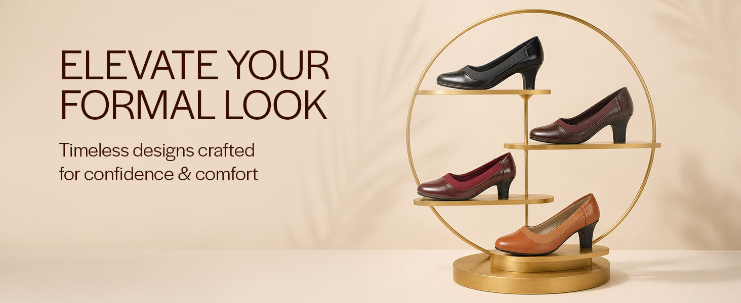 Women Cream Snug Fit Elastic Collar Low Block Heel Pumps For Office Dress|Closed Toe Slip-On Dress Shoes with Cushioned Padded Insole|Evening Parties & Semi-Formal Events
