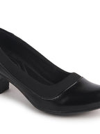 comfortable walking heels with elastic collar