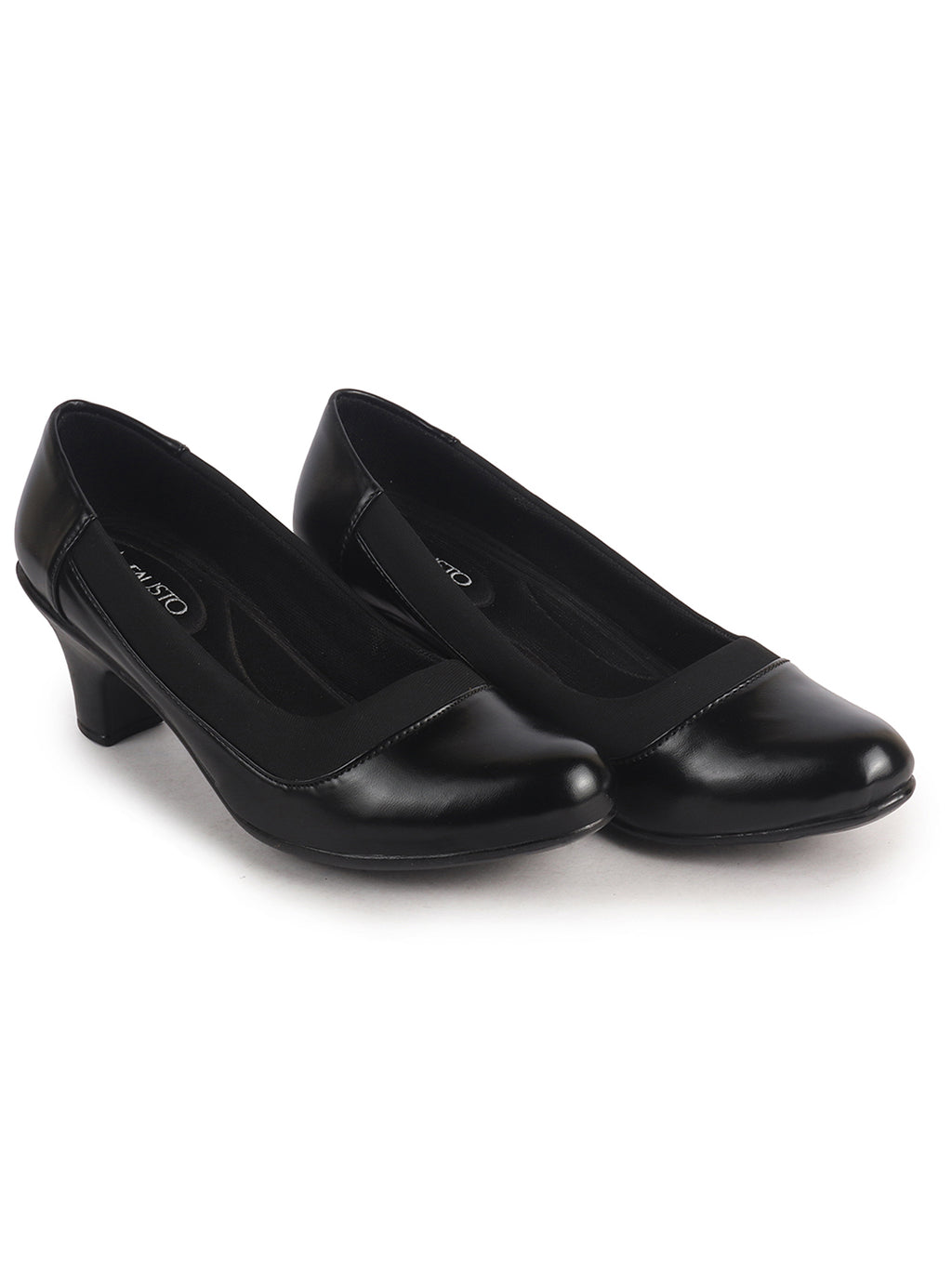 comfortable walking heels with elastic collar
