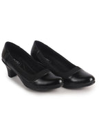 comfortable walking heels with elastic collar
