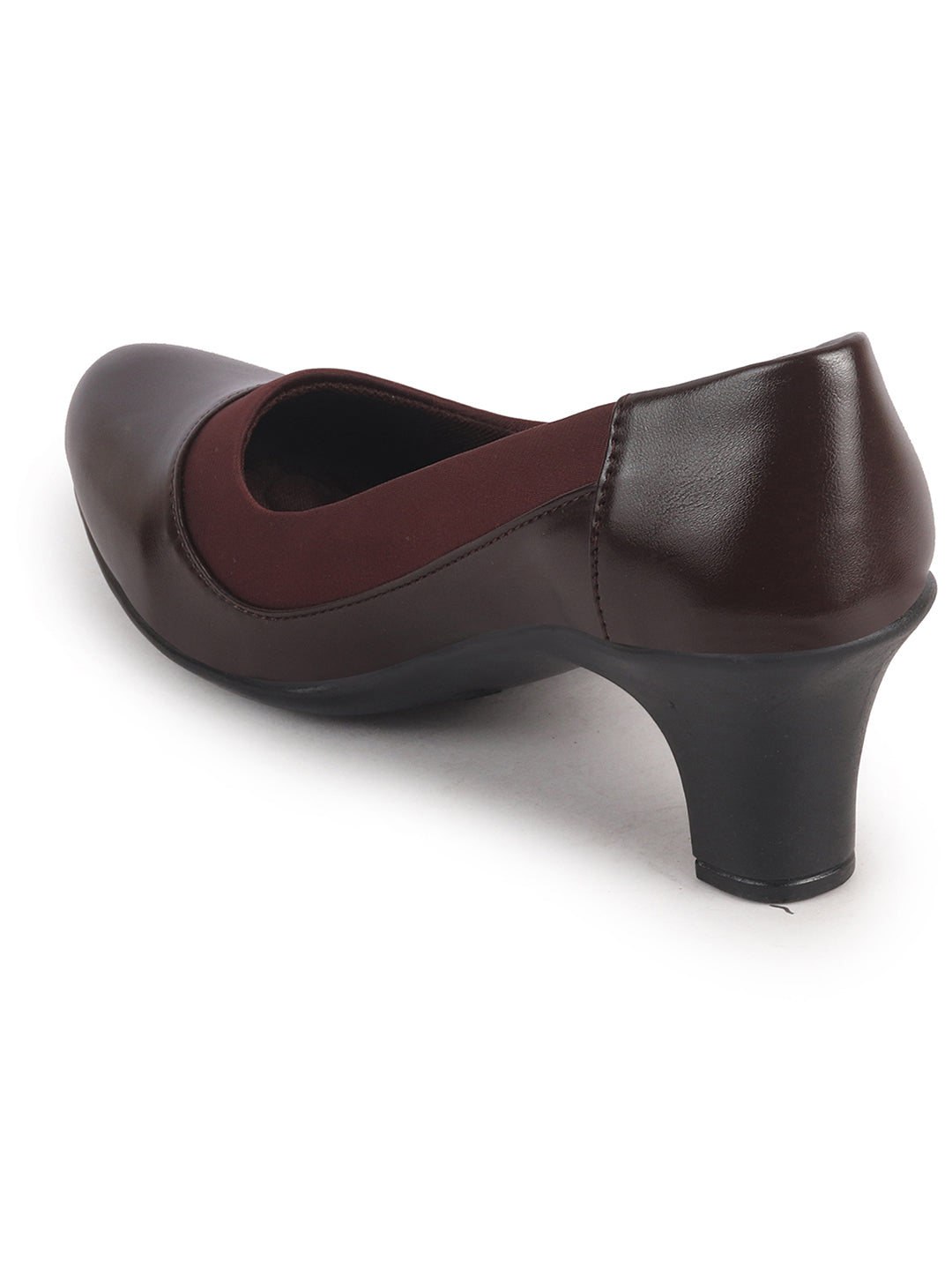 classic dark red slip on dress pumps