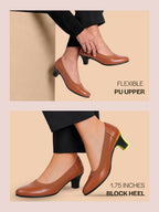 cushioned sole office wear heels red