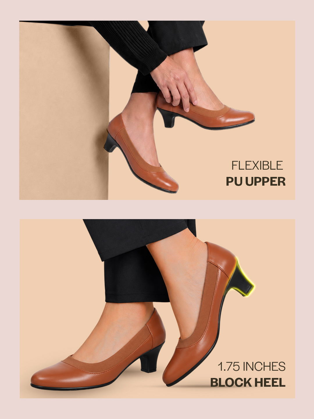 cushioned sole office wear heels red