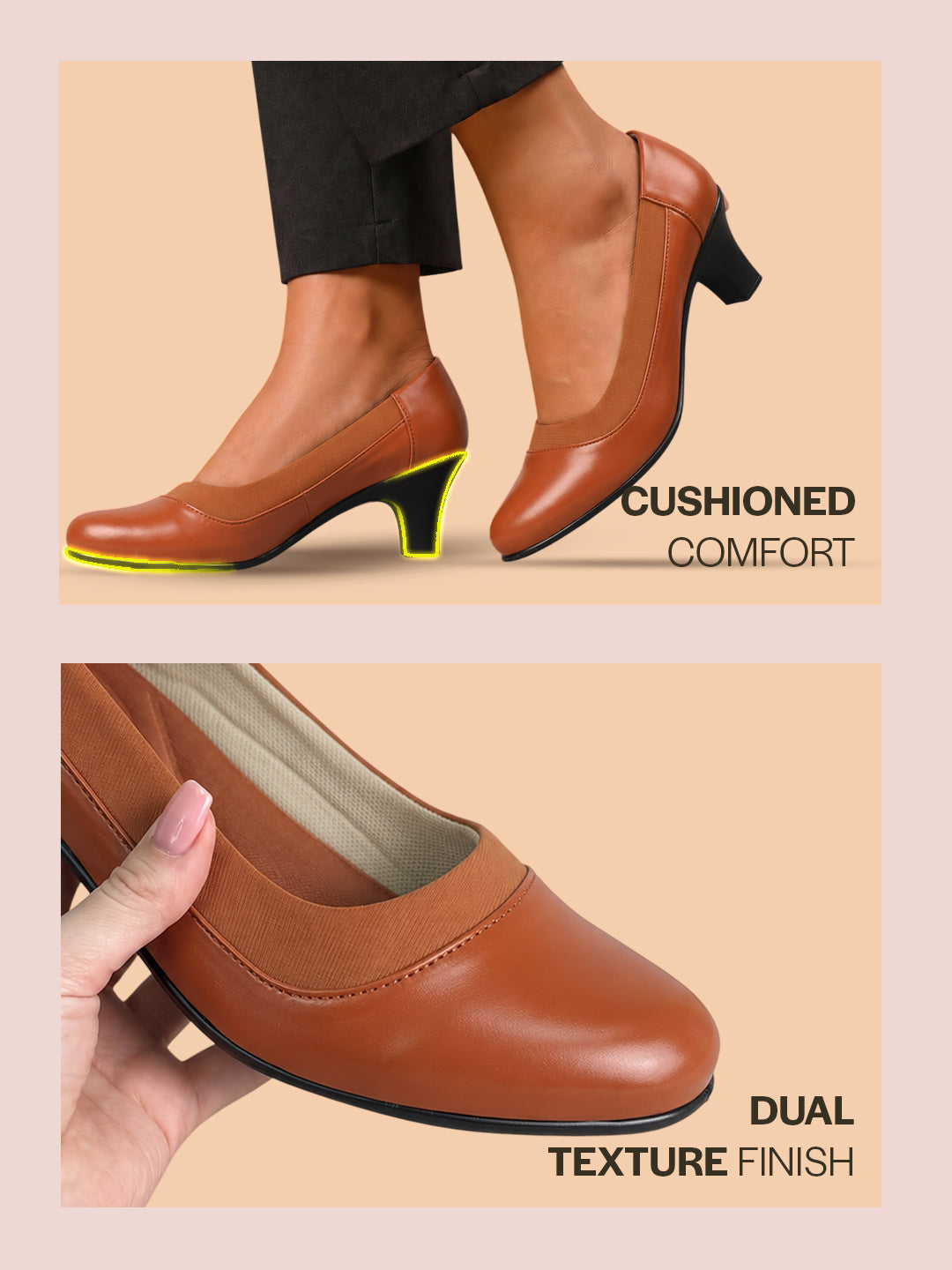 cushioned sole office wear heels red