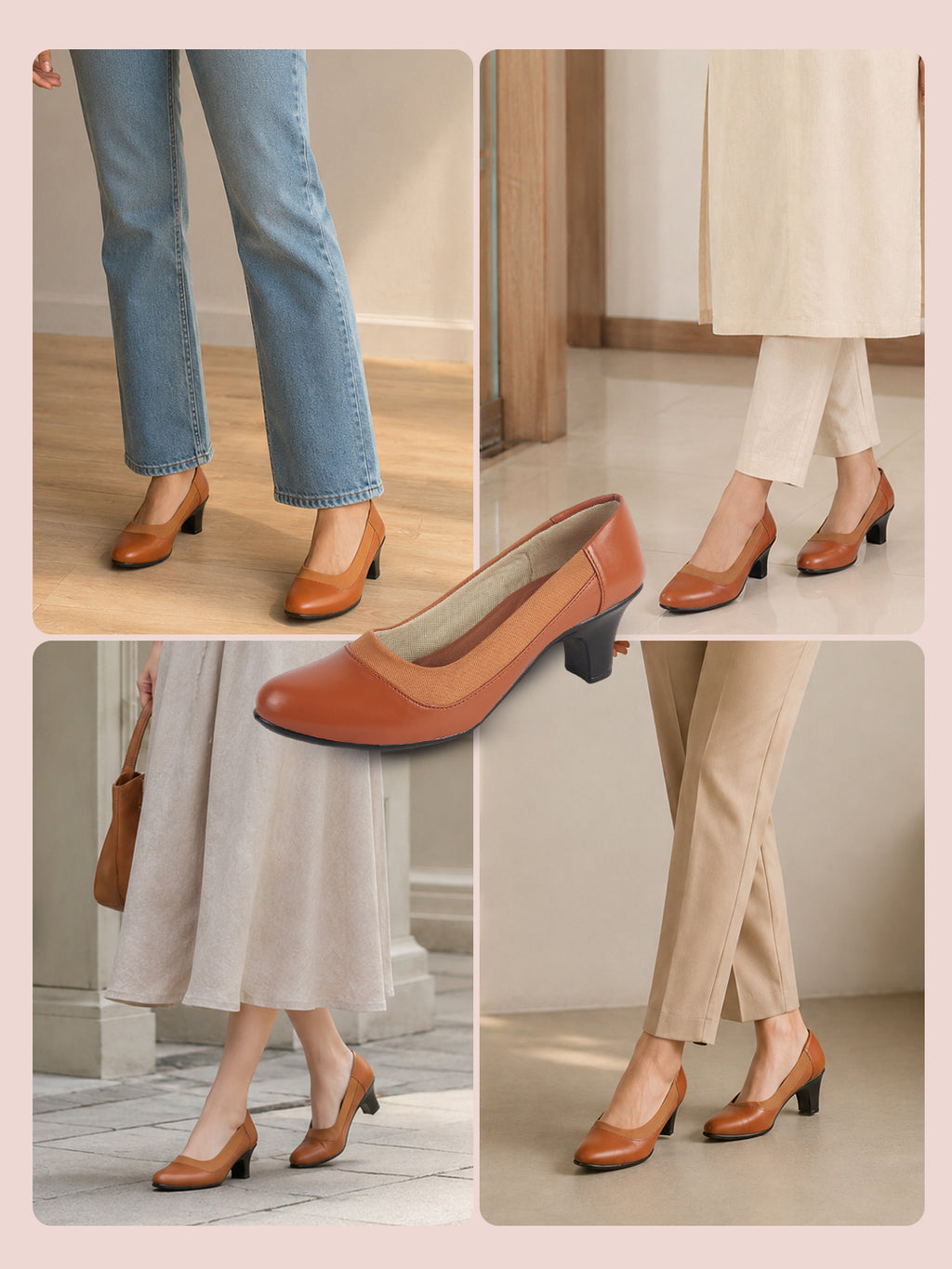 cushioned sole office wear heels red