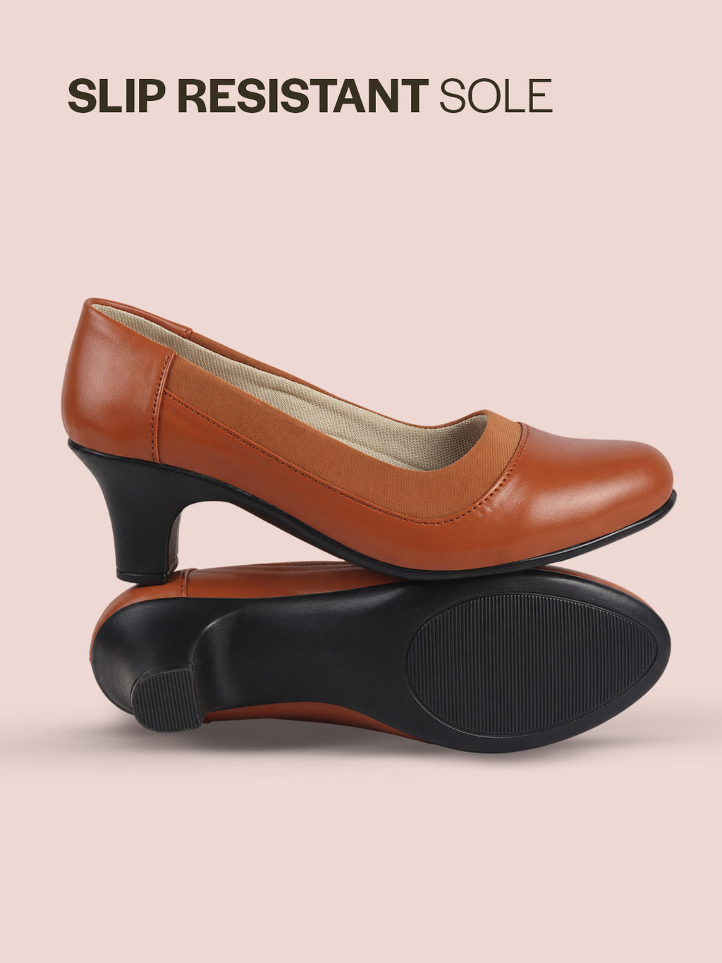 cushioned sole office wear heels red