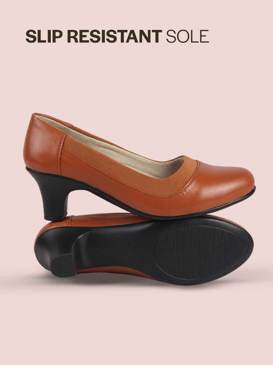cushioned sole office wear heels red