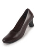 Women Brown Round Toe Sturdy Block Heel Pumps For Formal Office Wear|Comfort Slip-On Dress Shoes with Ergonomic Padded Insole|Evening Parties & Work Wear