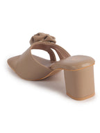 stylish block heel slip on sandals