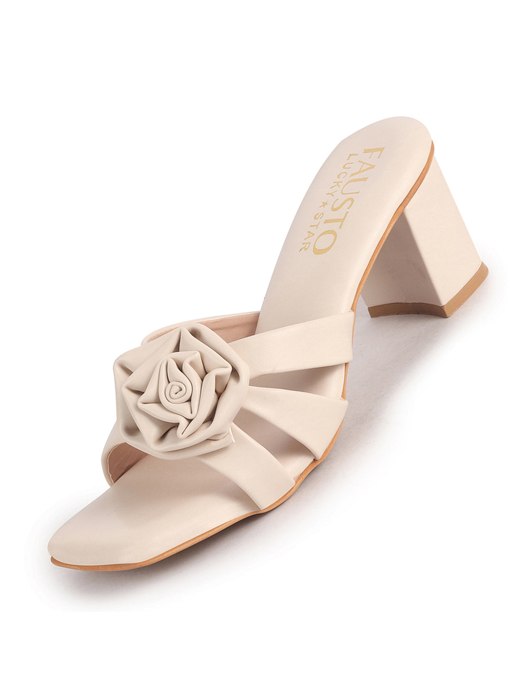 elegant floral strap heeled slides
