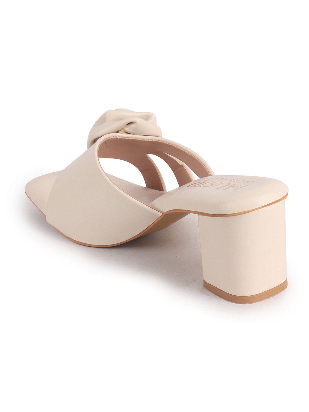 designer block heel slip ons