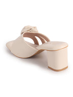designer block heel slip ons