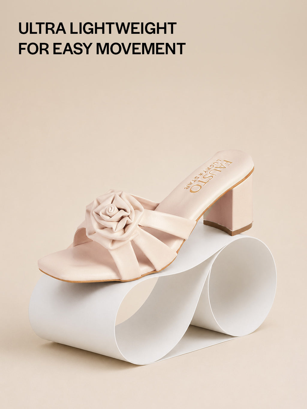 elegant floral strap heeled slides