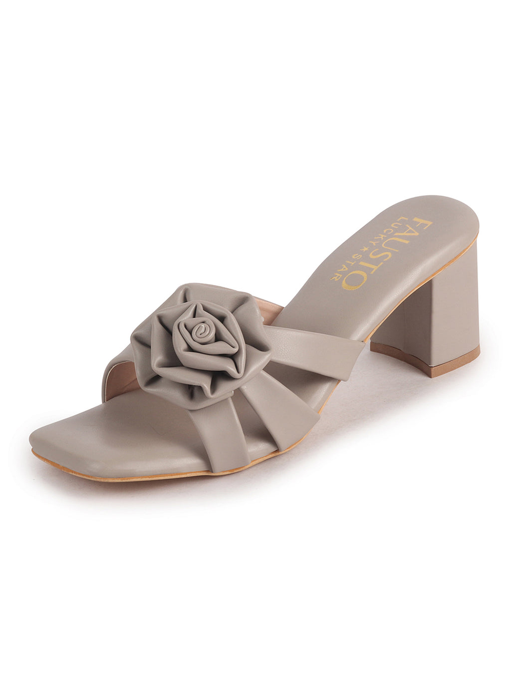 stylish block heel slip on sandals