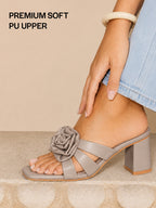 square toe slide sandals for women