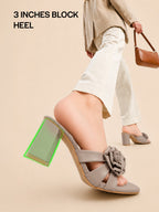 square toe slide sandals for women