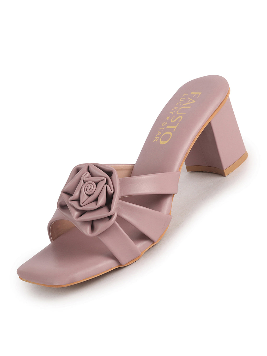 designer block heel slip ons