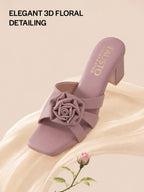 designer block heel slip ons