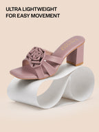 designer block heel slip ons