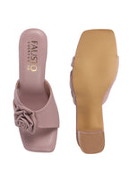 stylish block heel slip on sandals