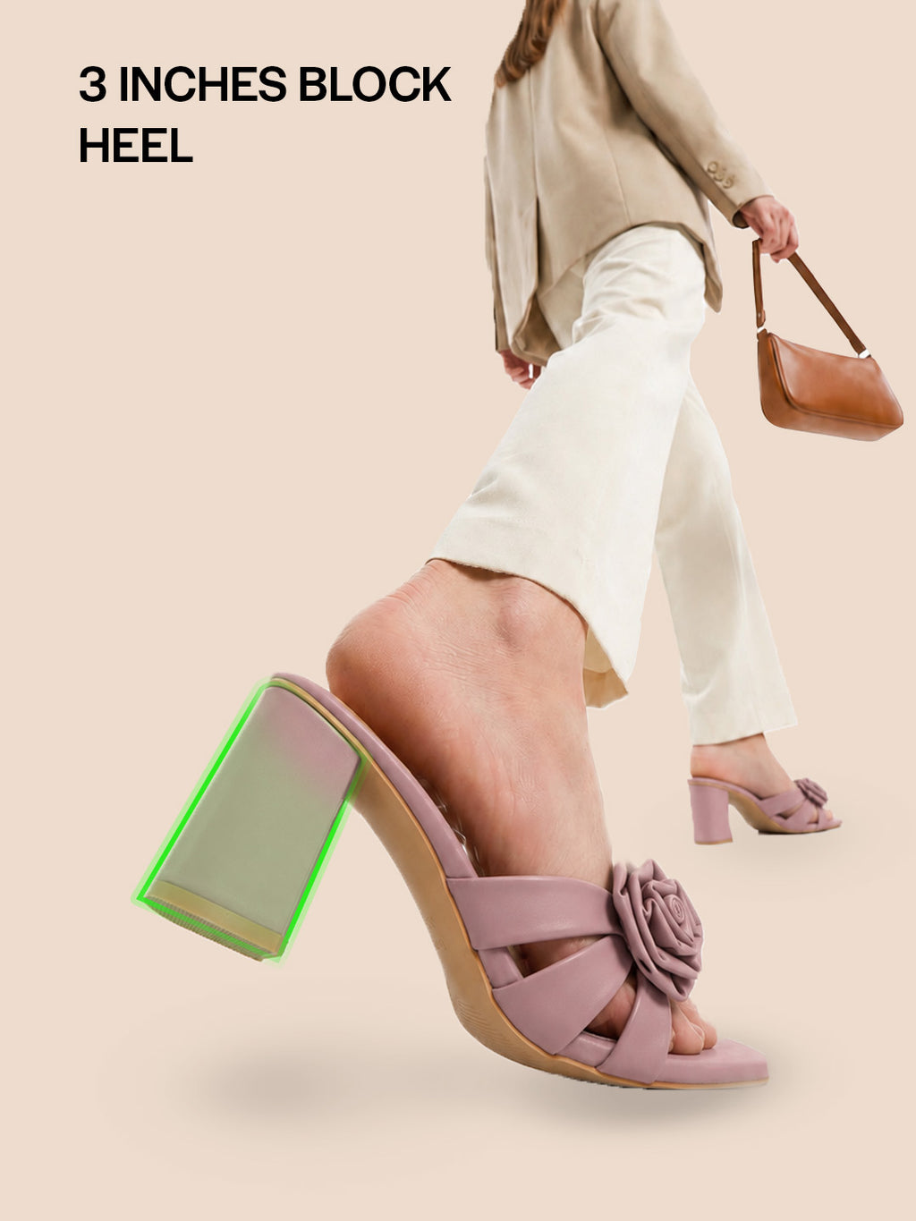 designer block heel slip ons