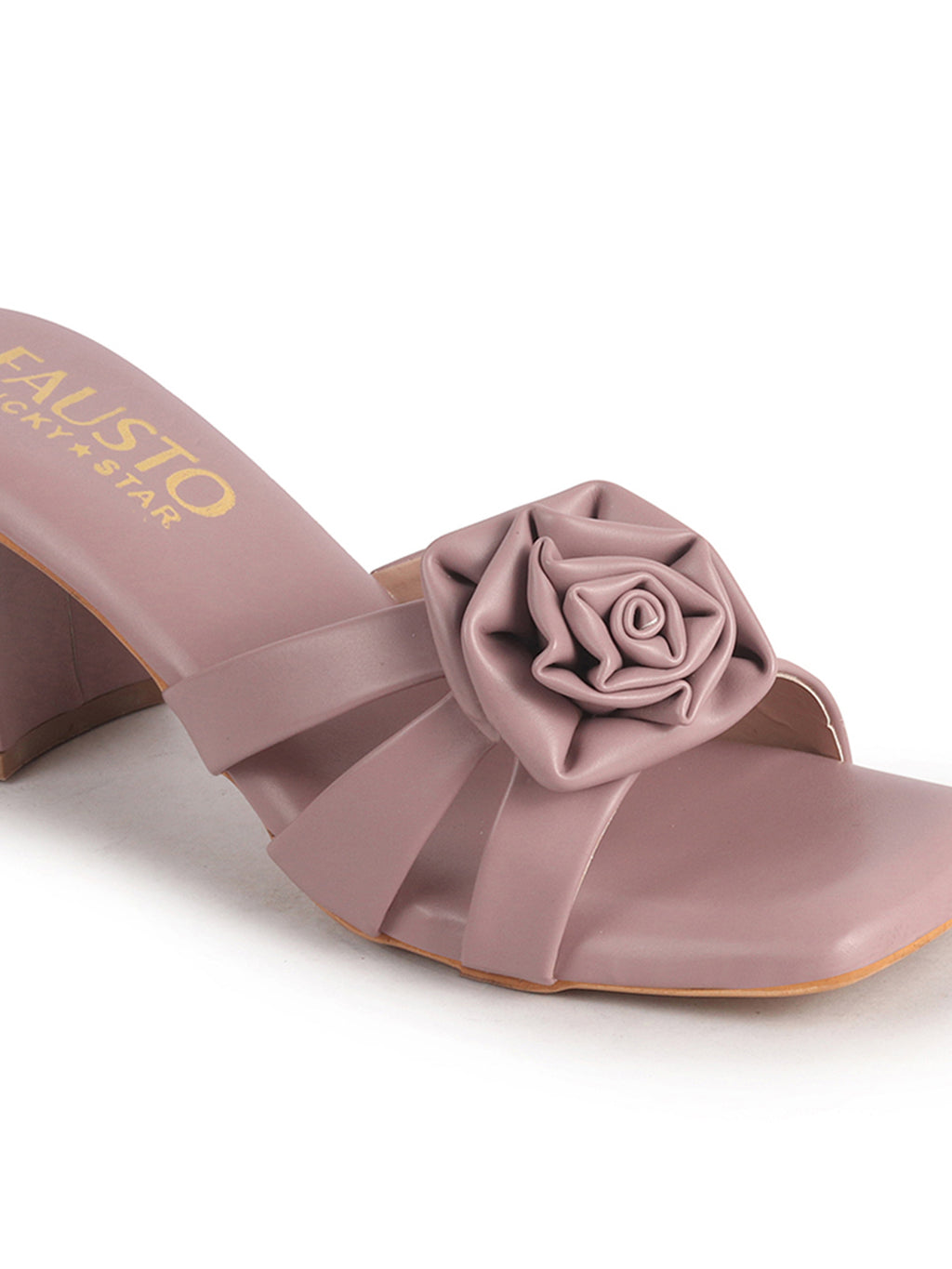 stylish block heel slip on sandals