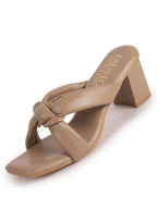 women knotted heeled sandals