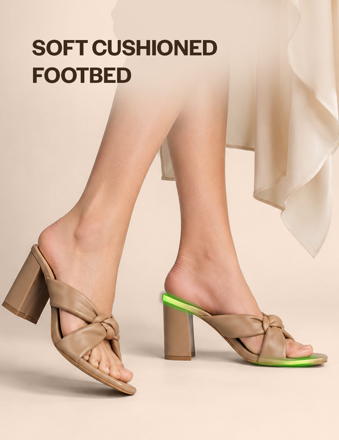 women knotted heeled sandals