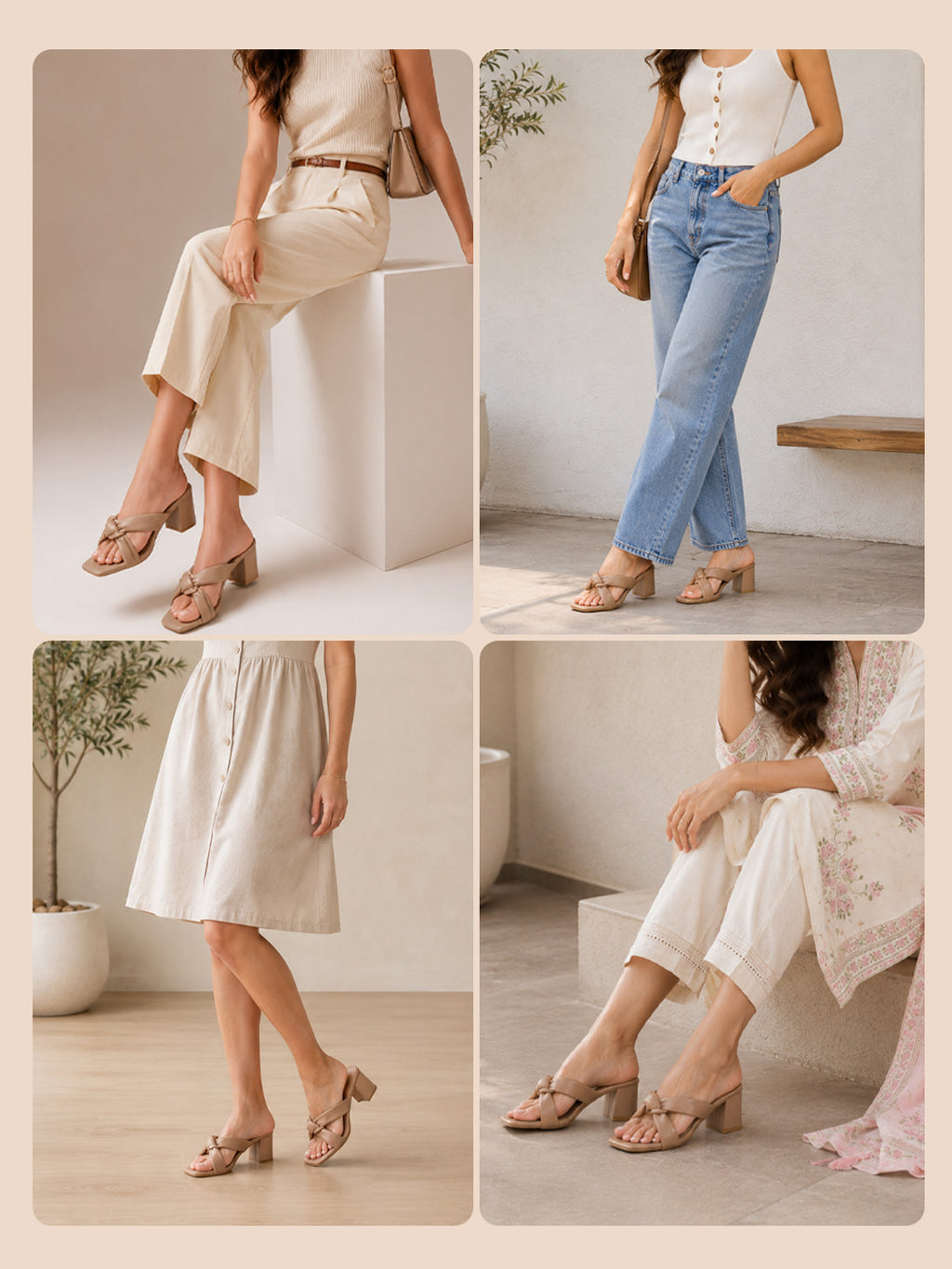 women knotted heeled sandals
