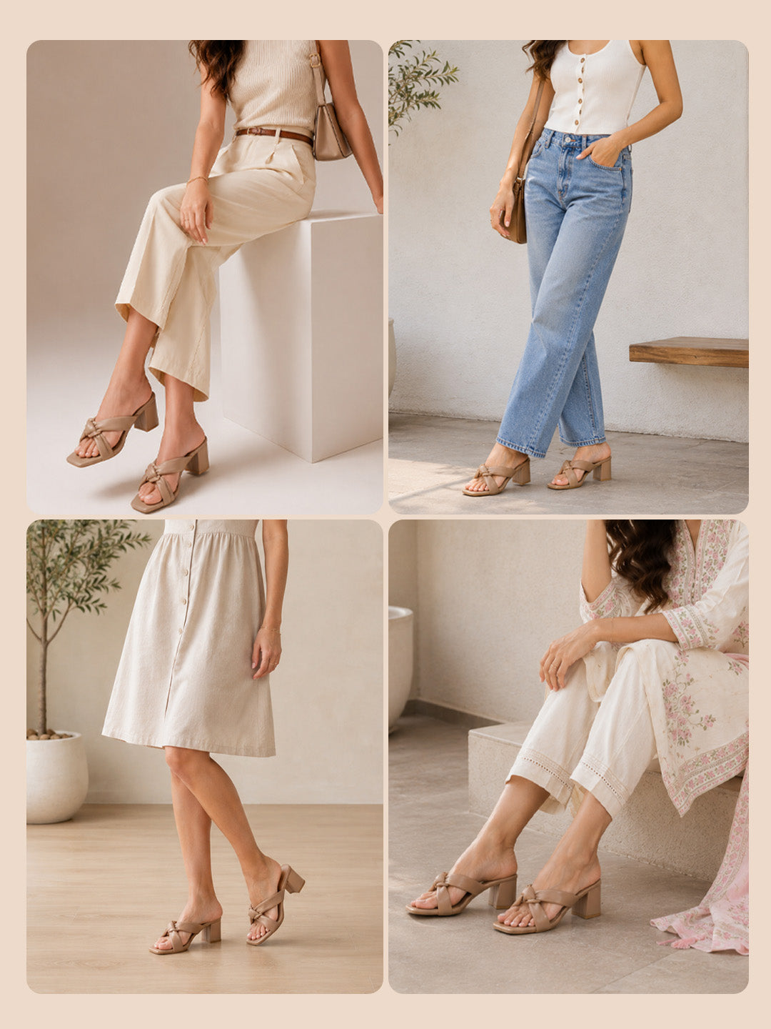 women knotted heeled sandals