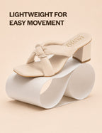 elegant cushioned strap heeled slippers