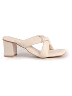 women knotted heeled sandals